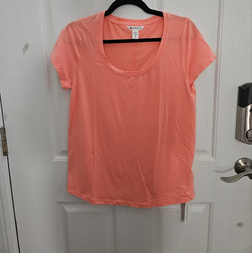Athleta Women's Vibrant Coral Short Sleeve Tee
